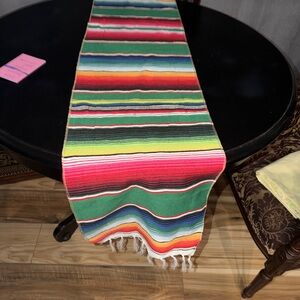 New Mexican Serape Colorful Striped Table Runner